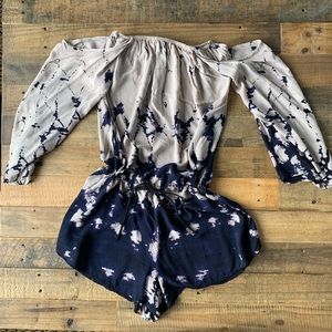 Blue life off the shoulder romper